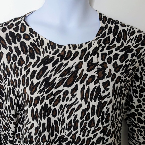 Covington Leopard Print Open Concept Lightweight Sweater 3/4 Sleeves Size XL - Picture 4 of 7